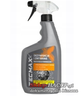 Spray do dezynfekcji powierzchni mających kontakt z żywnością